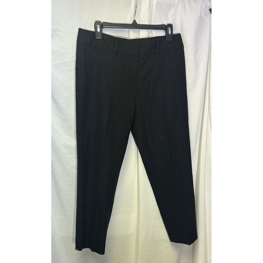 LOFT Marisa Fit The Riviera Pant Black Slim Straight Ankle Trousers Size 6